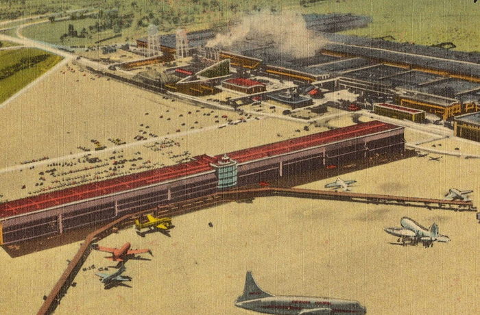 Willow Run Airport - Old Postcard (newer photo)